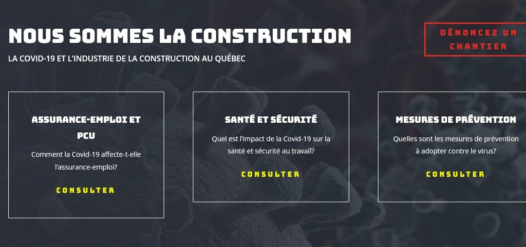 Site web d’information pour les travailleurs de la construction